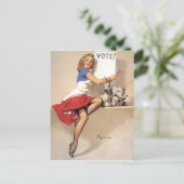 Carte Postale Vintage Pinup, vote (Debout devant)