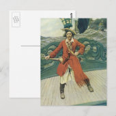 Carte Postale Vintage Pirates, capitaine Keitt par Howard Pyle (Devant / Derrière)