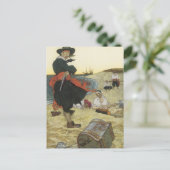 Carte Postale Vintage Pirates, William Kidd Burning Treasure (Debout devant)