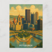 Carte Postale Vintage Pittsburgh Pennsylvania Skyline (Devant)