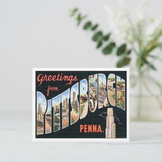 Carte Postale Vintage Pittsburgh Pennsylvanie (Debout devant)