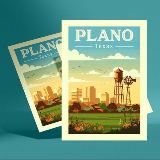 Carte Postale Vintage Plano Texas