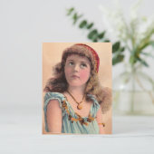 Carte Postale Vintage Pondering Girl (Debout devant)