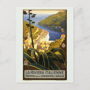 Carte Postale Vintage Portofino Italie Riviera italienne Voyage