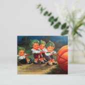 Carte postale vintage pour enfants et citrouilles  (Debout devant)