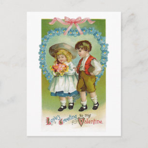 Carte postale vintage pour enfants Valentine