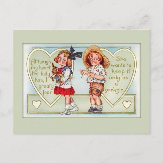 Carte postale vintage pour enfants Valentine (Devant)
