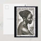 Carte postale vintage pour femme africaine (Devant / Derrière)