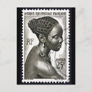 Carte postale vintage pour femme africaine