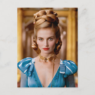 Carte postale vintage pour femme blonde