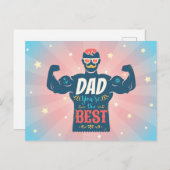 Carte postale vintage pour Fête des pères. (Devant / Derrière)