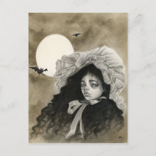 Carte postale vintage pour fille de minuit