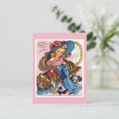 Carte postale vintage pour l'anniversaire. (Debout devant)