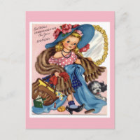 Carte postale vintage pour l'anniversaire.