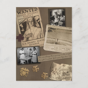 Carte Postale vintage pour le bloc-notes "soins in