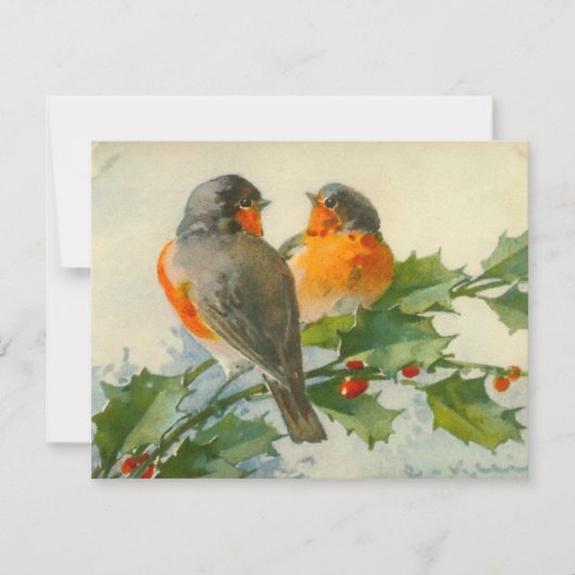 Carte postale Vintage pour les oiseaux doux Invita (Devant)