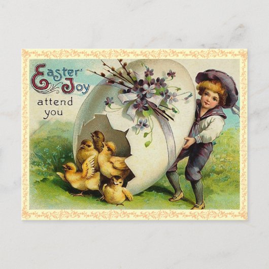 Carte postale vintage pour les pousses de Pâques (Devant)