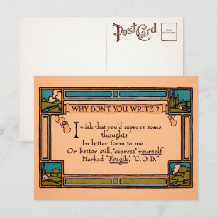 Carte postale Vintage Pourquoi ne pas écrire