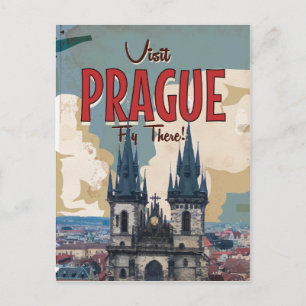 Carte Postale Vintage Prague, République Tchèque Affiche de voya