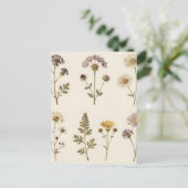 Carte Postale Vintage Pressed Wildflower Botanical Pattern (Debout devant)