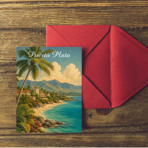 Carte Postale Vintage Puerto Plata République dominicaine Tropic