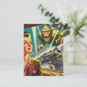 Carte Postale Vintage Pulp Sci-fi Illustration bizarre (Debout devant)