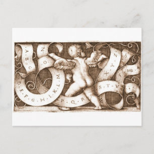 Carte postale vintage Putte Mit Spruchband Mit Alp
