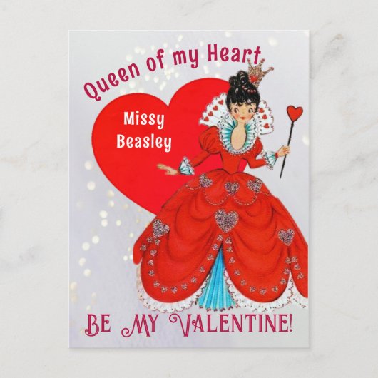 Carte postale vintage Queen of Hearts Valentine Ho (Devant)