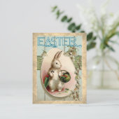 Carte postale vintage Rabbit Pâques (Debout devant)