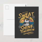 Carte Postale Vintage Rabbit Workout Motivation Art (Devant / Derrière)