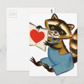 Carte Postale Vintage Raccoon (Devant / Derrière)