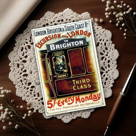 Carte Postale Vintage Rail Excursion Advertising