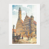 Carte Postale Vintage Rathaus Rothenburg, Allemagne (Devant)