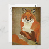 Carte postale Vintage Red Fox (Devant / Derrière)