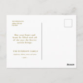 Carte Postale Vintage Red Gold Noël Salutations Carriage Neige (Dos)