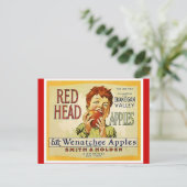 Carte postale vintage Red Head Washington Apples (Debout devant)