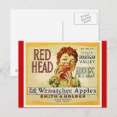 Carte postale vintage Red Head Washington Apples (Devant / Derrière)