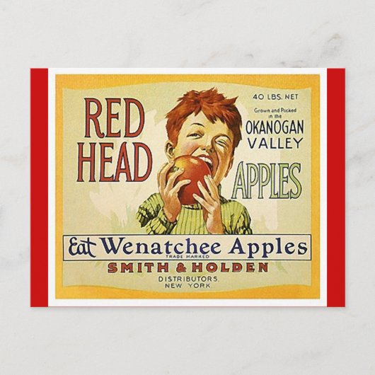 Carte postale vintage Red Head Washington Apples (Devant)