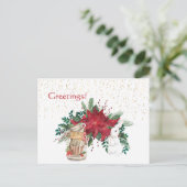 Carte Postale Vintage Red Poinsettia (Debout devant)