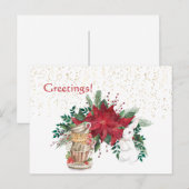 Carte Postale Vintage Red Poinsettia (Devant / Derrière)