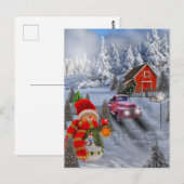 Carte postale vintage Red Truck (Devant / Derrière)