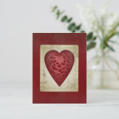 Carte postale vintage Red Valentine Floral Heart (Debout devant)