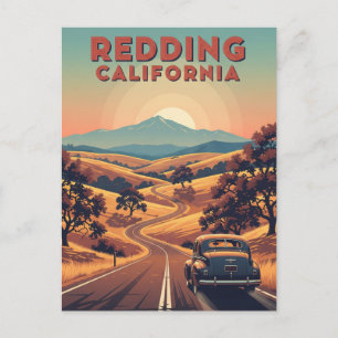 Carte Postale Vintage Redding California Travel