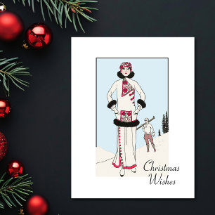 Carte Postale Vintage Reine des Neiges Noël