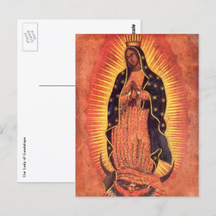 Carte Postale Vintage Religion Virgin Mary Our Lady of Guadalupe