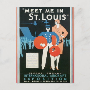 Carte Postale Vintage Rencontrez-Moi À St.Louis