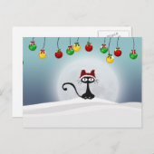 Carte postale vintage Retro Christmas Cat (Devant / Derrière)