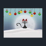 Carte postale vintage Retro Christmas Cat<br><div class="desc">Carte postale vintage Retro Christmas Cat. Ce Noël envoie vos voeux chaleureux à vos amis et à votre famille avec cette carte postale.</div>