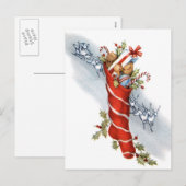 Carte postale vintage Retro Christmas Stockings (Devant / Derrière)