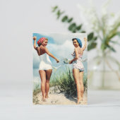 Carte Postale Vintage Retro Femmes 60's Surfing Beach Girls (Debout devant)
